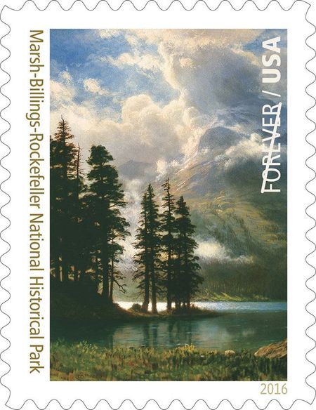 100 Wilderness Forever Stamps Unused Pine Tree Mountain Lake Nature Painting Postage for Mailing